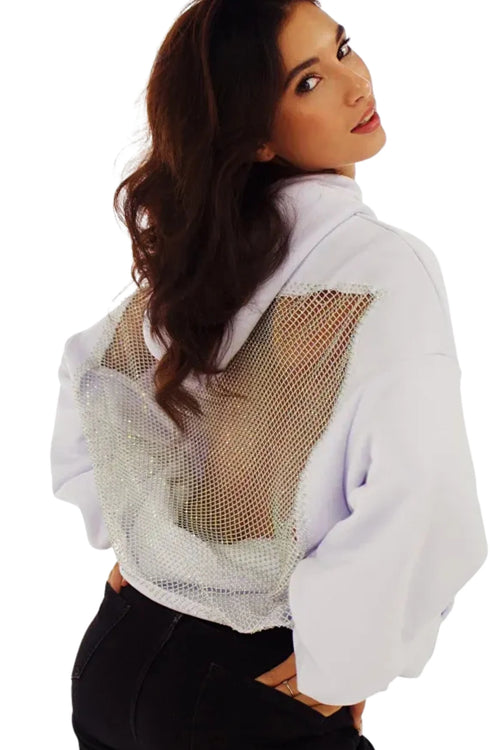 Backstage Crystal Mesh Hoodie